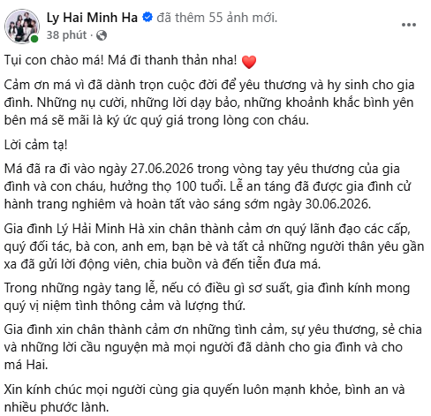 Những lời chia sẻ của Lý Hải và Minh Hà được đăng tải trên trang cá nhân.Ảnh: FBNV