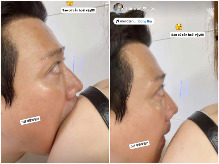 Hari Won chia sẻ khoảnh khắc Trấn Thành 'cắn yêu' mình kèm dòng than thở hài hước, nhanh chóng thu hút sự chú ý của người hâm mộ.