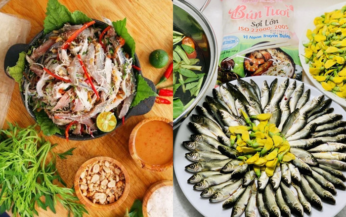 Gỏi cá Nam Ô và lẩu cá linh bông điên điển