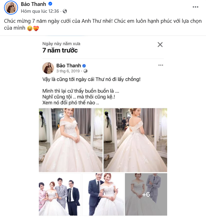 Bảo Thanh bất ngờ chia sẻ lại khoảnh khắc đám cưới của Anh Thư trong Về nhà đi con sau 7 năm.