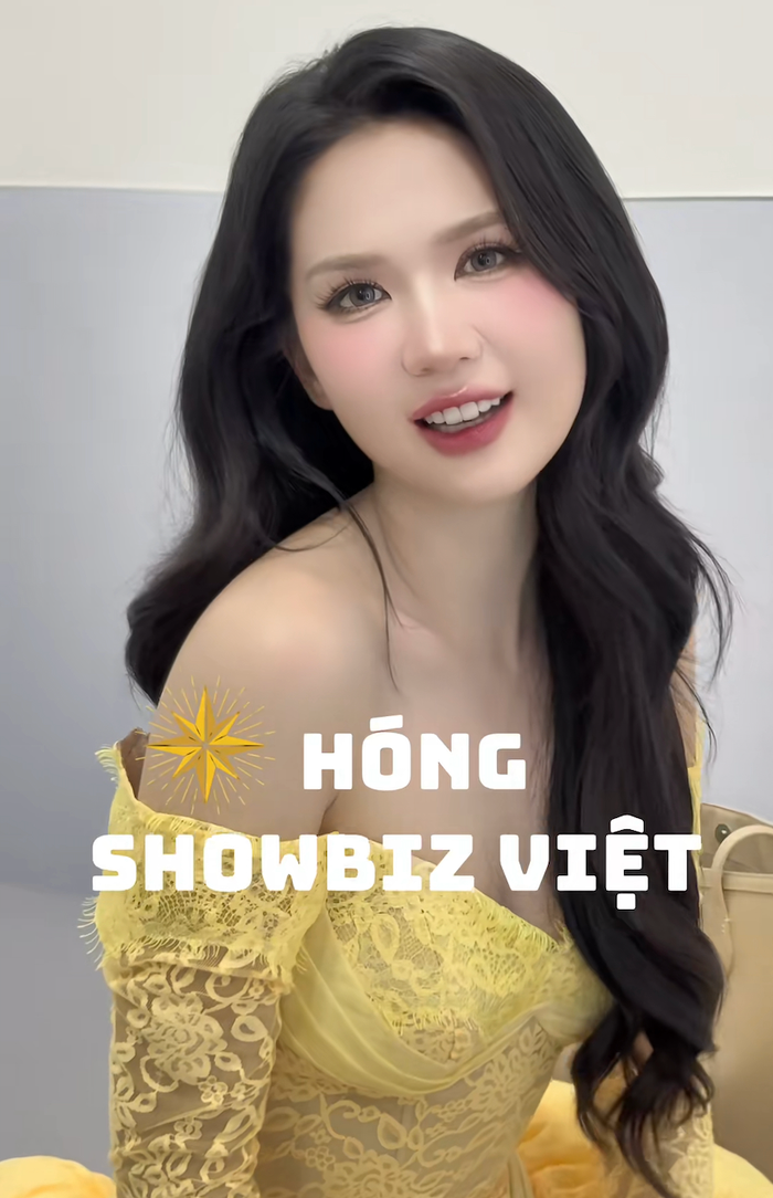 Ngọc Trinh thể hiện tâm trạng vui vẻ khi nhắc đến Tiểu Vy. Ảnh: hongshowbizviet