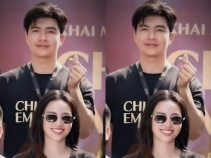 Sự xuất hiện của Ninh Dương Lan Ngọc và Steven Nguyễn tại lễ khai máy Chị Chị Em Em 3 nhanh chóng thu hút sự chú ý của khán giả. (Ảnh: Chụp màn hình)