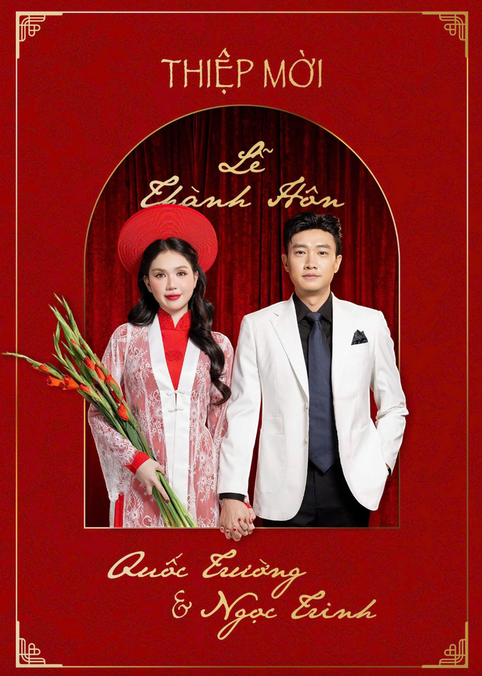 Hình ảnh cô dâu - chú rể của Ngọc Trinh và Quốc Trường từng trở thành chủ đề bàn luận trên mạng xã hội. Ảnh: FBNV.&nbsp;