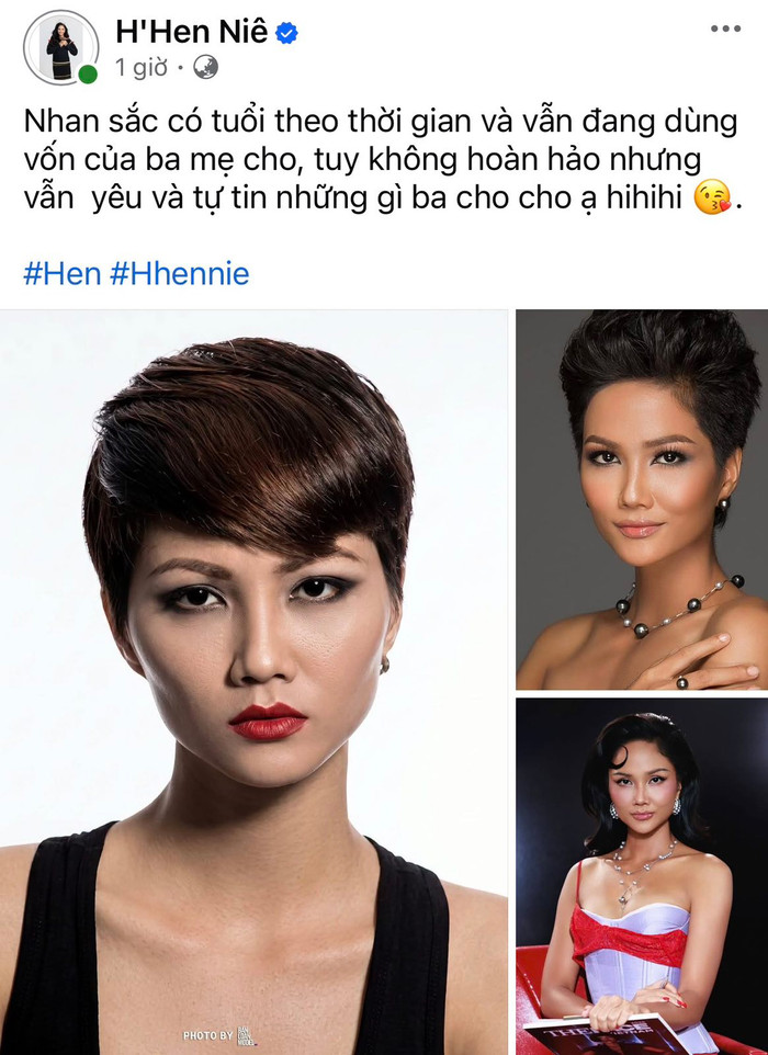 H'hen Niê chia sẻ hình ảnh ngày ấy và bây giờ. Ảnh: Chụp màn hình