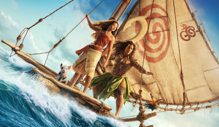 Ngôi sao hành động phối hợp ăn ý cùng nữ diễn viên trẻ Catherine Laga'aia (vai Moana). Ảnh: NSX