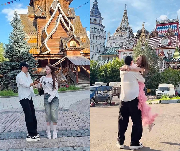 Khoảnh khắc thân mật, tình tứ của Quỳnh Nga và Việt Anh gây chú ý.