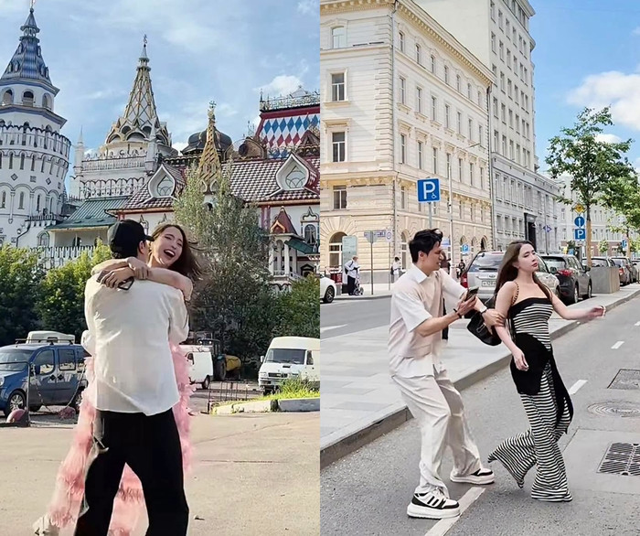 NSƯT Việt Anh và Quỳnh Nga&nbsp;thân mật trong chuyến du lịch.