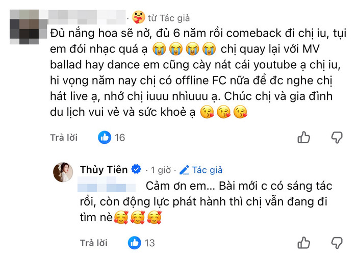 Thủy Tiên phản hồi về chuyện trở lại với âm nhạc.