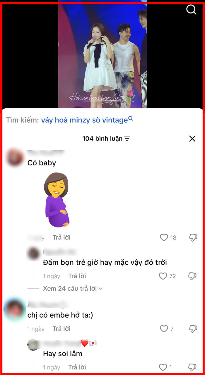 Bộ trang phục khiến Hòa Minzy bị nghi đang có thêm em bé.