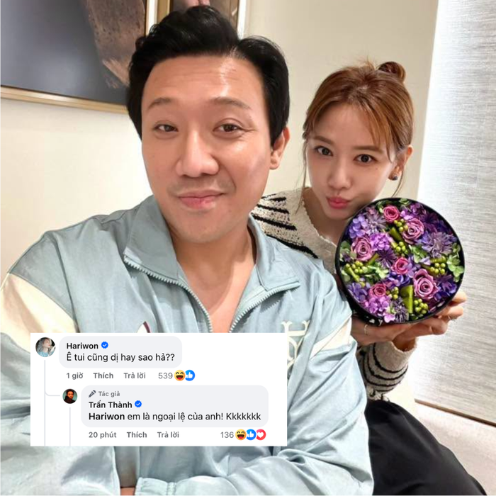 Trấn Thành gọi Hari Won là 'ngoại lệ'. Ảnh: FBNV
