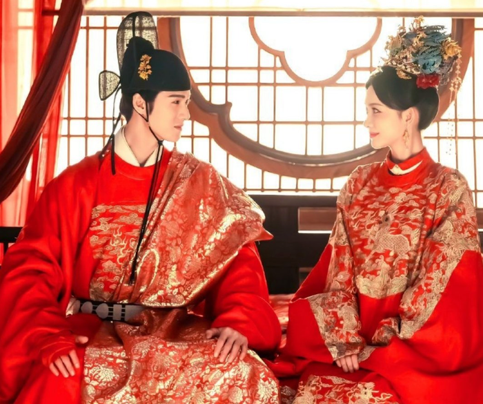 Hôn lễ của Lý Quân Nhuệ và Mạnh Tử Nghĩa trong phim Thượng Công Chúa. Ảnh: Weibo&nbsp;