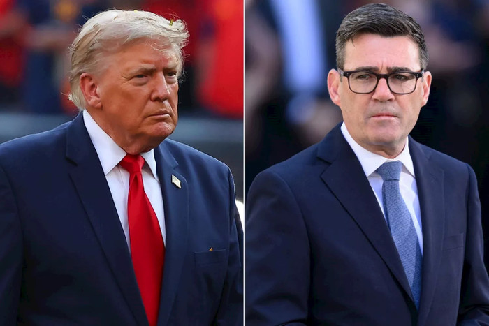 Tổng thống Donald Trump sau trận chung kết FIFA World Cup tại East Rutherford, NJ vào Chủ nhật, ngày 19 tháng 7. Thủ tướng Anh Andy Burnham tại London vào thứ Hai, ngày 20 tháng 7. (Ảnh: Rich Graessle/Icon Sportswire/Getty; Karwai Tang/WireImage)&nbsp;