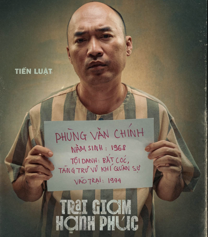 Tiến Luật gây bất ngờ với tạo hình dữ dằn trong phim điện ảnh Trại Giam Hạnh Phúc. Ảnh: NSX