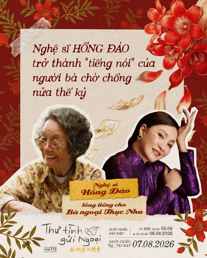 Nghệ sĩ Hồng Đào đã chia sẻ niềm vui đến người hâm mộ khi xác nhận tham gia lồng tiếng cho vai Thục Nhu trong bộ phim Thư Tình Gửi Ngoại.&nbsp;