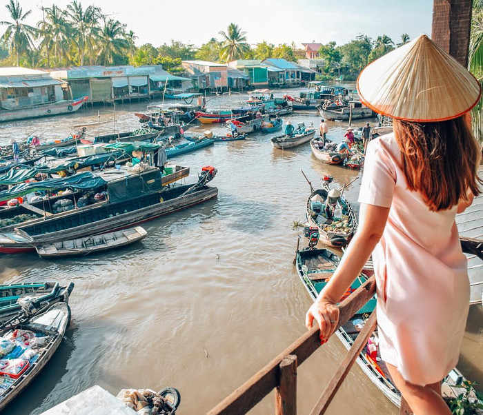 Chợ nổi Cái Bè trước đây là một trong những khu chợ nổi lớn nhất miền Tây. Ảnh: Thám hiểm Mekong
