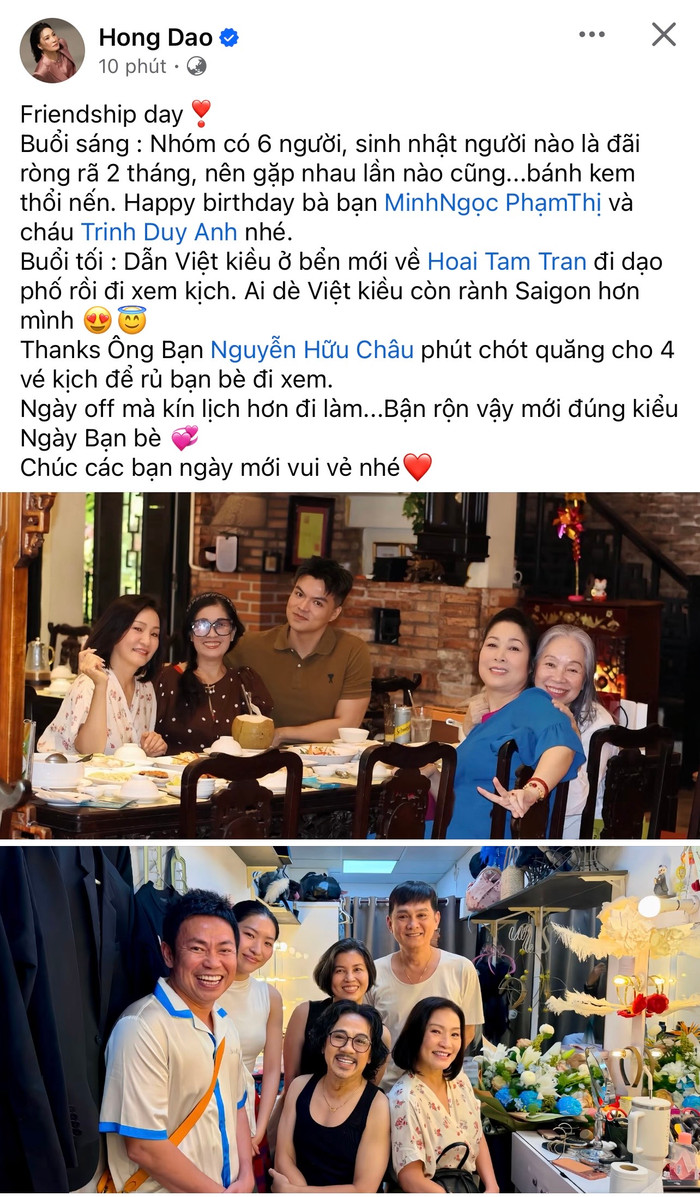 Bài đăng mới nhất của Hồng Đào. Ảnh: Chụp màn hình FBNV