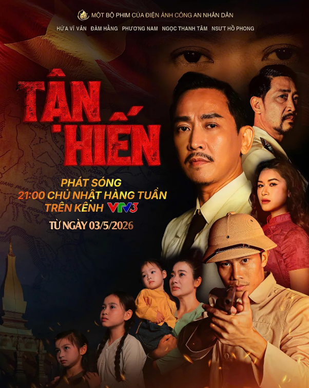 Phim truyền hình Tận Hiến của Điện ảnh CAND quy tụ dàn diễn viên đình đám. Ảnh: VTV