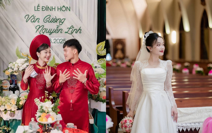 Cô giáo Nguyễn Linh - bà xã cầu thủ Hồ Văn Cường.