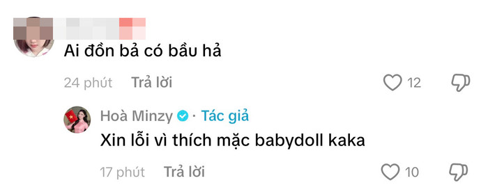 Hòa Minzy trực tiếp lên tiếng vì tin đồn có bầu.