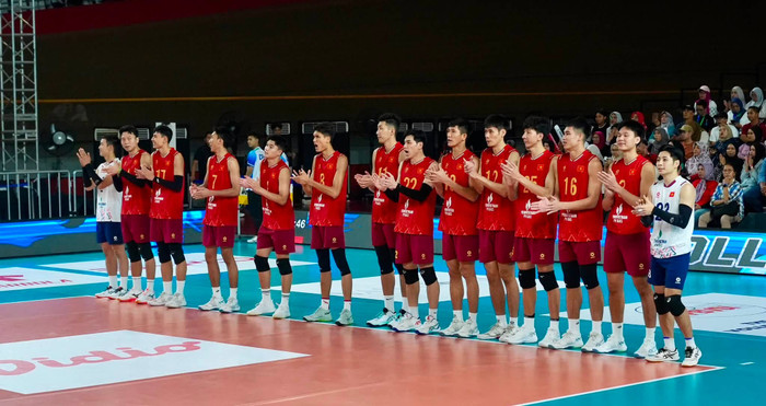 Đội tuyển bóng chuyền nam Thái Lan đã để thua tuyển Việt Nam với tỷ số 2-3 trong trận chung kết SEA V.Cup 2026 chặng 2. Ảnh: TVA