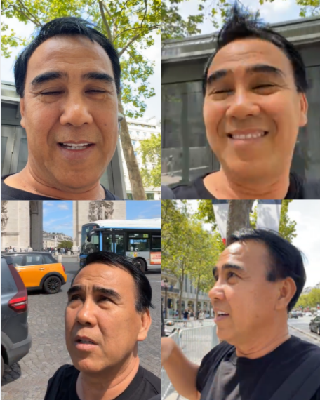 Khoảnh khắc Quyền Linh dạo phố tại Paris, Pháp được nam MC đăng tải trên trang cá nhân. Ảnh: FBNV