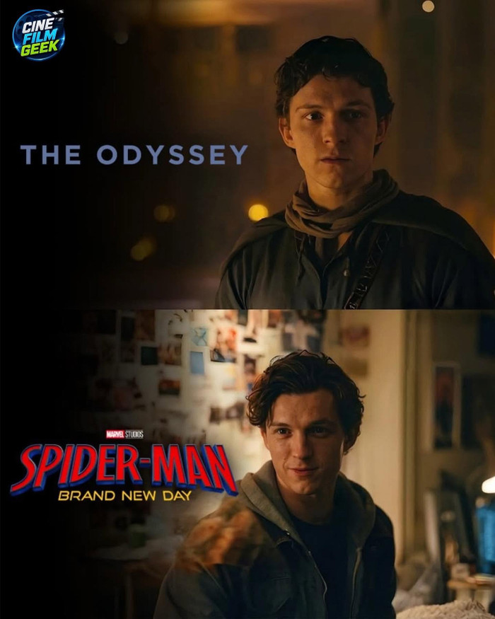 Tom Holland chuẩn bị trở lại với Spider-Man: Brand New Day, đối thủ lớn nhất của The Odyssey trên đường đua phòng vé mùa hè. Ảnh: Cine Film Geek.