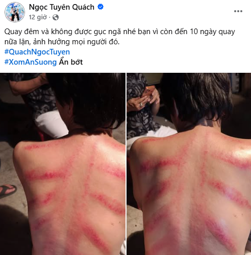 Hậu trường không hào nhoáng của Quách Ngọc Tuyên sau những ngày miệt mài ghi hình. Ảnh: Chụp màn hình.