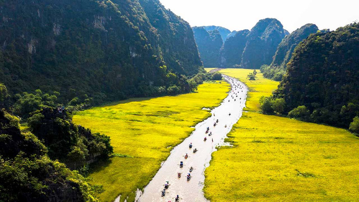 Vẻ đẹp của Tam Cốc Bích Động nhìn từ trên cao (Ảnh: Phạm Ngọc Thạch)&nbsp;