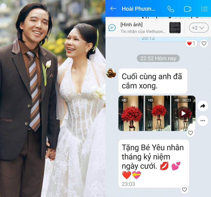 Việt Hương khoe quà kỷ niệm ngày cưới do chồng kỳ công chuẩn bị.&nbsp;