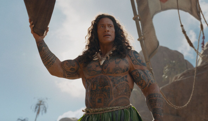 Dwayne Johnson tái xuất với hình tượng á thần Maui trên màn ảnh rộng. Ảnh: Disney