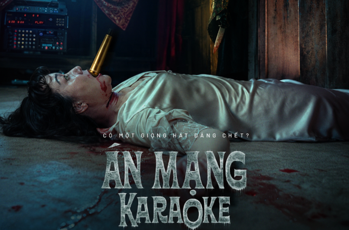 Poster đầu tiên của phim Án mạng karaoke có sự tham gia của nghệ sĩ Vân Dung. Ảnh: ĐPCC