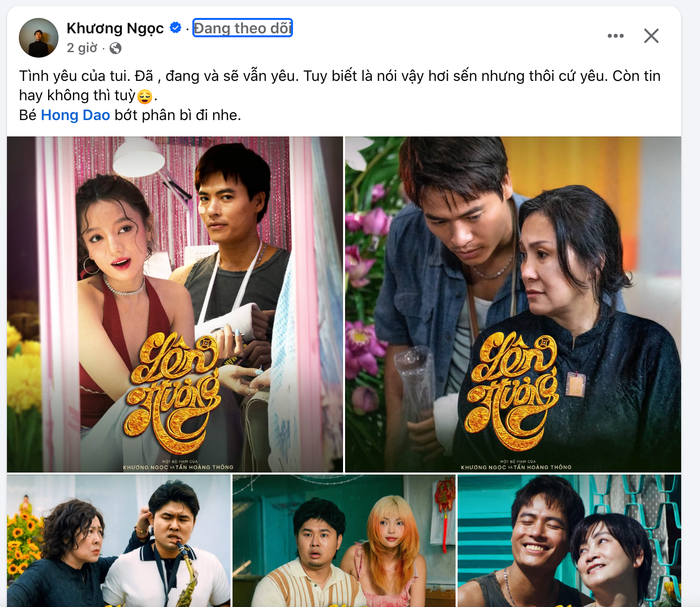 Khương Ngọc công khai nhắc tới Hồng Đào. Ảnh: Chụp màn hình FBNV