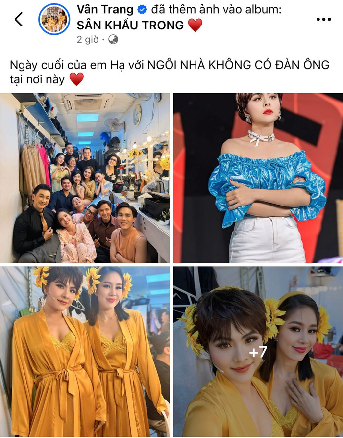 Diễn viên Vân Trang chia sẻ hình ảnh bên trong hậu trường kèm lời tạm biệt cho vai Hạ trong Ngôi nhà không có đàn ông. Ảnh: FBNV