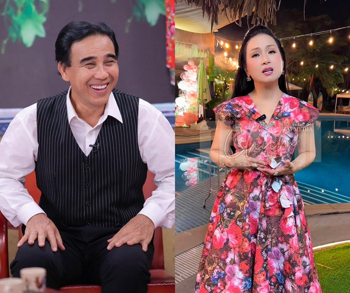 Ca sĩ Hà Phương chia sẻ về MC Quyền Linh. (Ảnh trái: Chụp màn hình từ TikTok ChumChum)