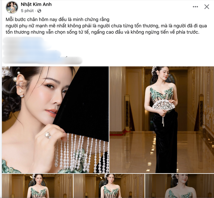 Nhật Kim Anh chia sẻ dòng trạng thái đầy suy ngẫm. Ảnh: Chụp màn hình FBNV