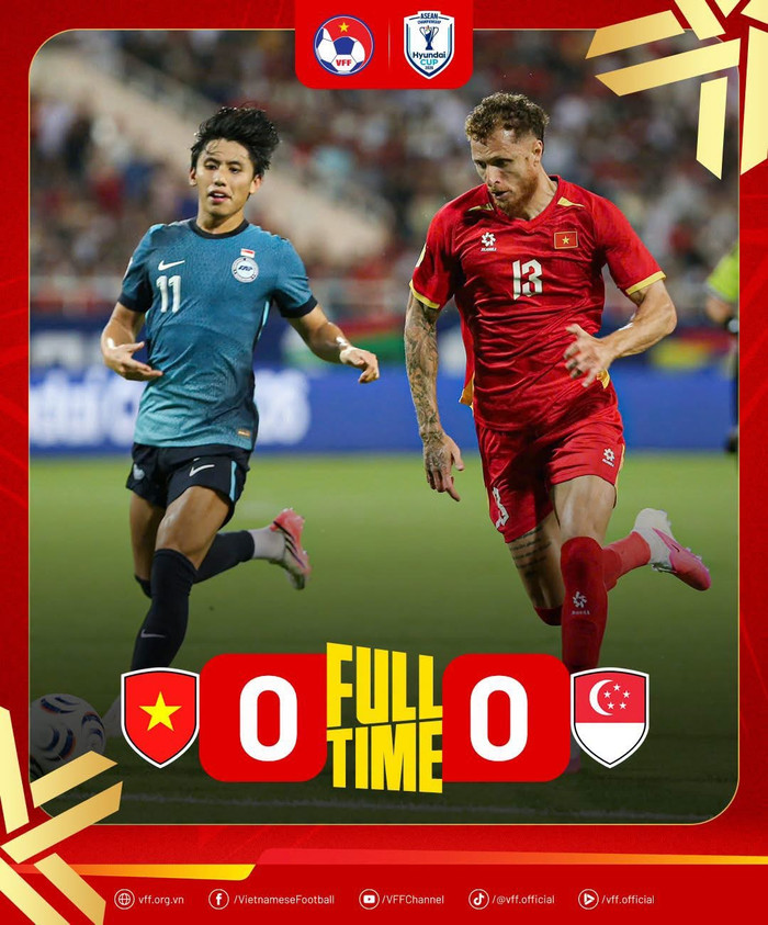 Sau trận hòa 0-0, CĐV Singapore gây chú ý khi cho rằng chuỗi thành tích ấn tượng của tuyển Việt Nam đến từ việc gặp các đối thủ yếu. Ảnh: VFF