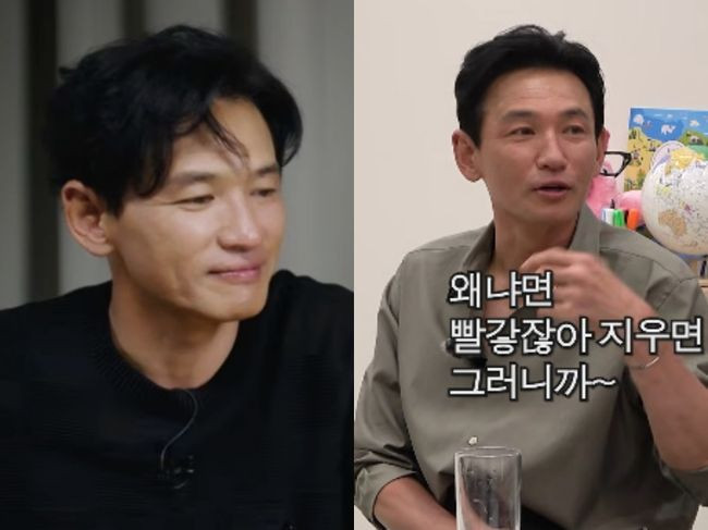 Hwang Jung Min dí dỏm giải thích lý do bắt buộc phải dặm phấn thật dày mỗi khi lên hình. (Nguồn: OSEN)