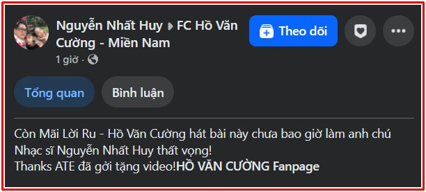 Nhạc sĩ Nguyễn Nhất Huy nhận xét thẳng thắn khi Hồ Văn Cường hát sáng tác của mình.