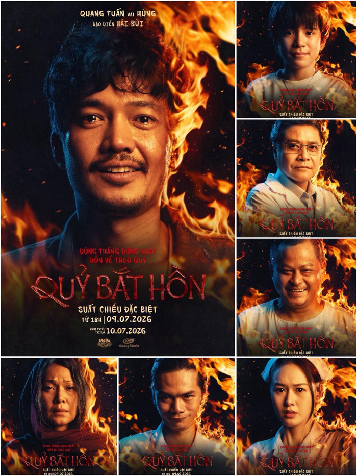 Loạt poster nhân vật của Quỷ Bắt Hồn gây ấn tượng với gam màu u tối và tạo hình đầy bí ẩn.
