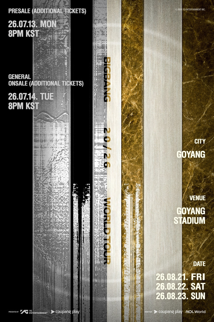 Poster thông báo mở bán thêm chỗ ngồi cho concert của BIGBANG tại Goyang (Ảnh: YG Entertainment)&nbsp;