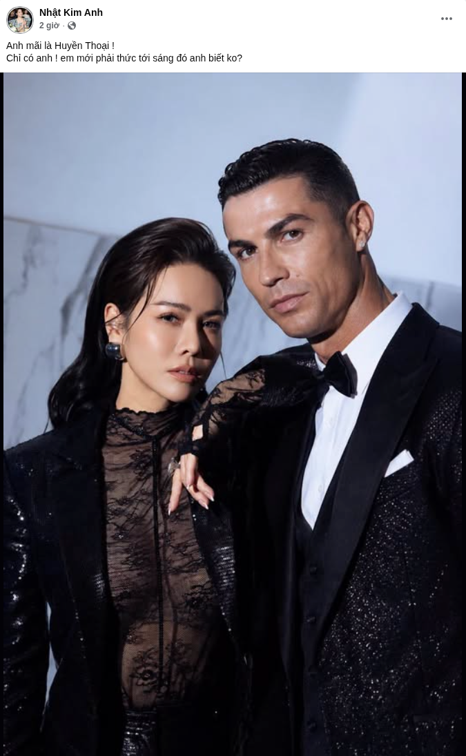 Bài đăng Nhật Kim Anh chia sẻ tiếc nuối với idol khi thua trận đấu với Tây Ban Nha. Ảnh: FBNV