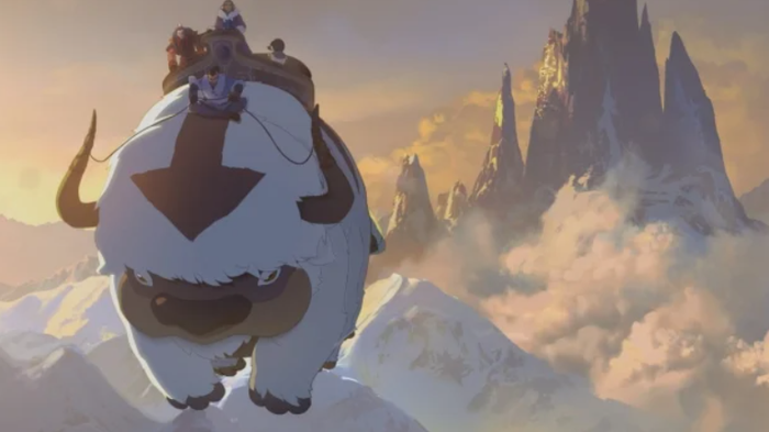 Trailer đầu tiên hé lộ tạo hình Aang trưởng thành cùng hành trình mới bên Katara, Sokka, Toph và những người đồng đội quen thuộc. Ảnh: Paramount+.