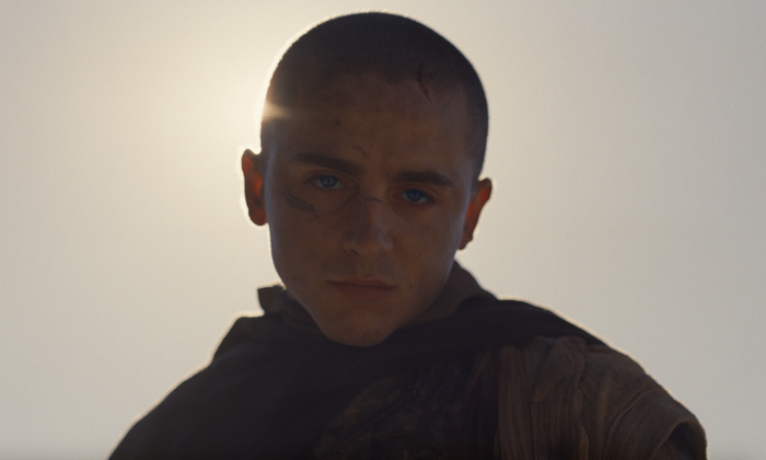 Tạo hình đầy suy tư và quyền lực của Timothée Chalamet trong vai Hoàng đế Paul Atreides ở Dune 3. Ảnh: NSX