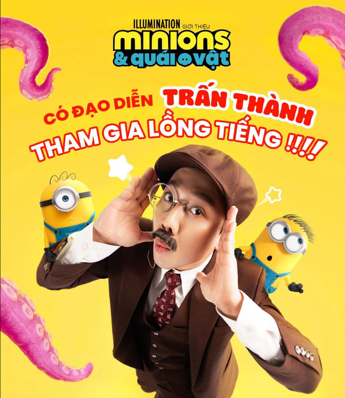 Sự tái xuất của Trấn Thành trong bản lồng tiếng Việt của Minions & Quái vật gây nhiều bàn luận. (Ảnh: FBNV)