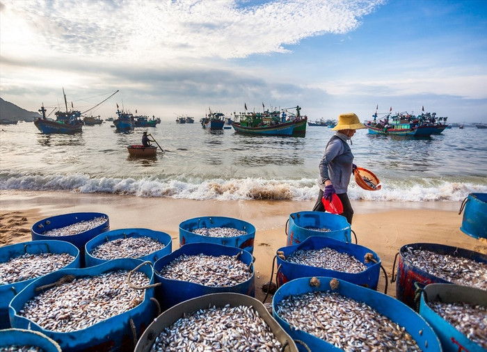 Cảnh đẹp ở làng chài Mân Thái. Ảnh Azurra