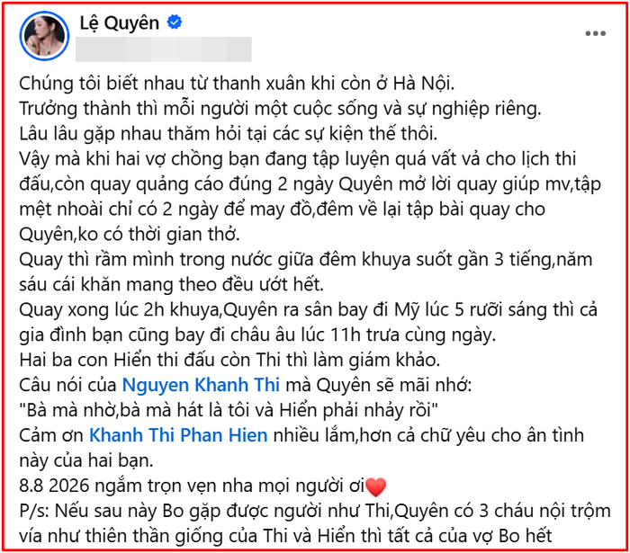 Lệ Quyên tiết lộ mối quan hệ với 'Nữ hoàng dancesport' Khánh Thi Ảnh 2