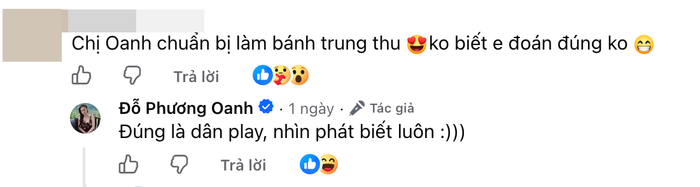 Phương Oanh bị một khán giả 'bắt bài' làm bánh trung thu thông qua những hình ảnh nữ diễn viên chia sẻ.