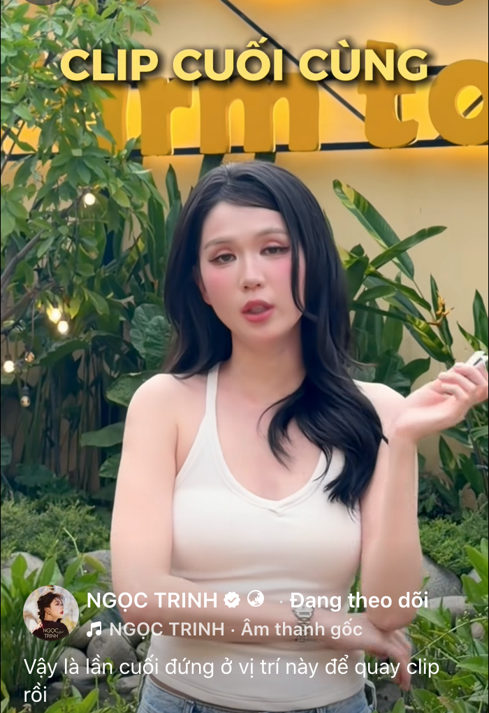 Ngọc Trinh thông báo. Ảnh: Chụp màn hình FBNV