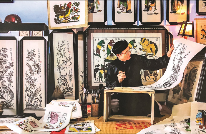 Làng tranh Đông Hồ. Ảnh: Sưu tầm