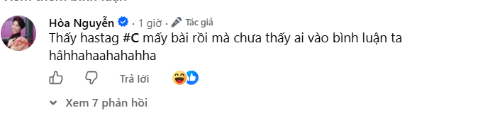 Phần bình luận nhắc khéo của Hòa Minzy. Ảnh chụp màn hình FBNV&nbsp;